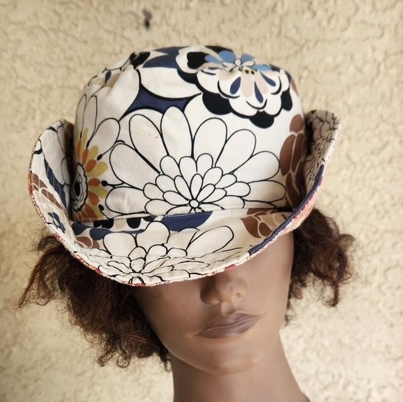 VINTAGE susan‎ carrolan millinery Bucket Hat Reversible Floral main image 9